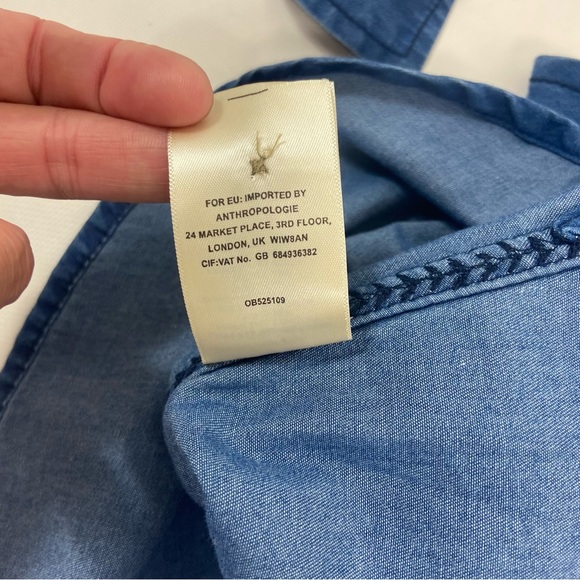 Holding Horses Anthropologie denim corduroy floral embroidered top tunic. Size 0 - Picture 9 of 10